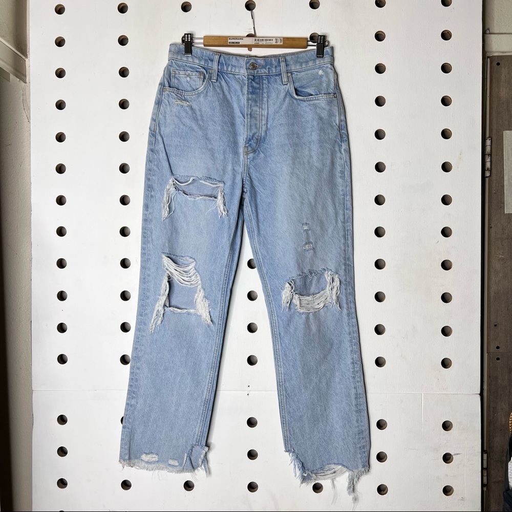 Free People We The Free Tapered Baggy Boyfriend Distressed Jeans
